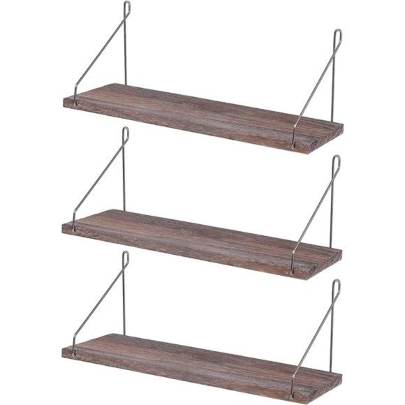 Wall Decor Floating Shelves Set Of 3 Rustic Solid Wood Floating Shelf